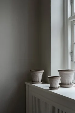 Maceta Fleur con plato, 2 piezas, Gris, Ø18 cm