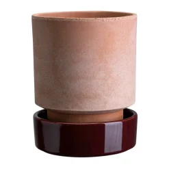 Maceta Hoff, Ø18 cm, Raw Rosa-Deep Burgundy