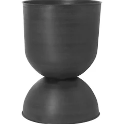 Maceta Hourglass grande Ø50 cm, negro-gris oscuro