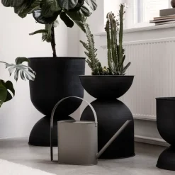 Maceta Hourglass grande Ø50 cm, negro-gris oscuro