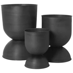 Maceta Hourglass pequeña Ø30 cm, negro-gris oscuro