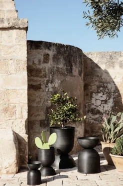 Maceta Hourglass pequeña Ø30 cm, negro-gris oscuro
