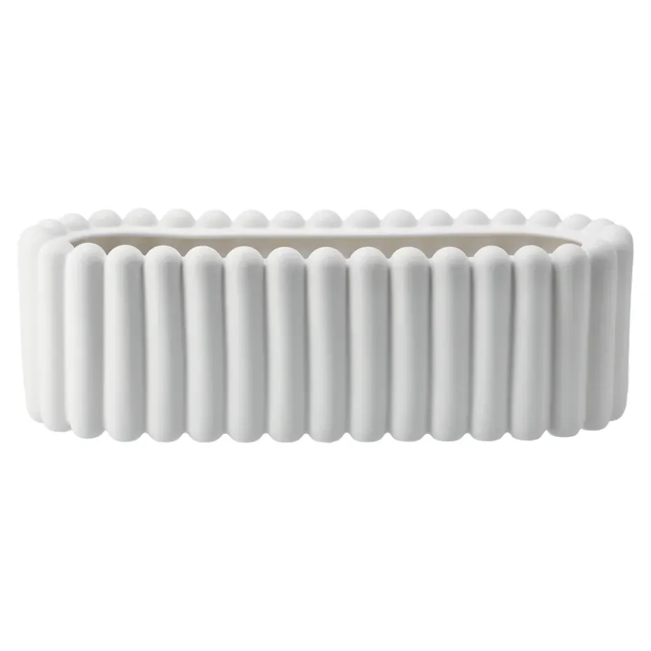 Maceta Mist ovalada, White
