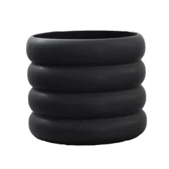 Maceta Mud negro, mediana, Ø 14 cm