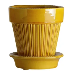 Maceta Simona esmaltada Ø14 cm, amarillo