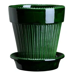 Maceta Simona esmaltada Ø14 cm, verde