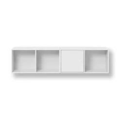 Módulo de estantería Line colgado en pared 1 puerta, New white 101