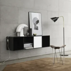 Módulo de estantería Line colgado en pared 1 puerta, New white 101