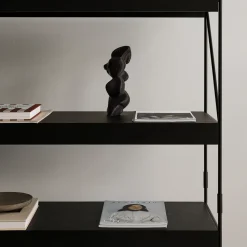 Módulo de estantería Zet, Natural oak, 1x2, black steel base