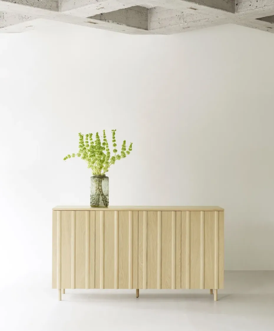 Mesa auxiliar Rib 45x159 cm, Oak