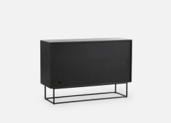 Mesa auxiliar Virka, alto 120 cm, Negro - roble