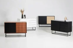 Mesa auxiliar Virka, alto 120 cm, Negro - roble