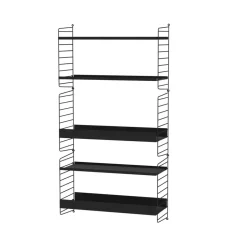 Panel de pared String, Negro, 50x30 cm, paquete de 2