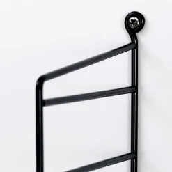 Panel de suelo String, Negro, 200x30 cm, paquete de 2