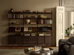 Percha String paquete de 4, Marrón oscuro