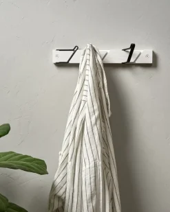 Perchero con ganchos Tamburin 31,5 cm, Blanco-negro