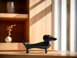 Perro de madera 18,5 cm, Roble oscuro teñido