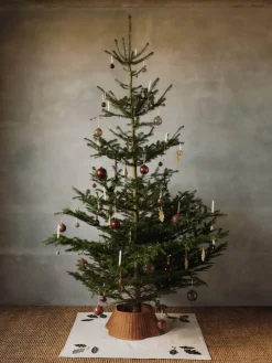 Pie de árbol Drape braided tree skirt, Natural