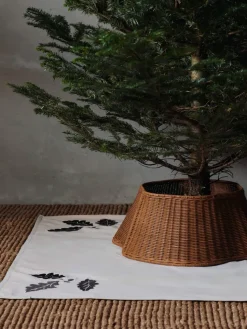 Pie de árbol Drape braided tree skirt, Natural