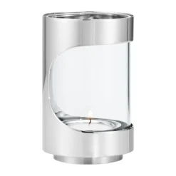 Portavelas Chrome contours hurricane 12 cm, Acero inoxidable