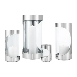 Portavelas Chrome contours hurricane 33 cm, Acero inoxidable