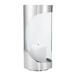 Portavelas Chrome contours hurricane 28 cm, Acero inoxidable