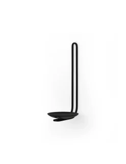 Portavelas de pared Clip 20 cm, Negro