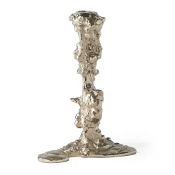 Portavelas Drip L 25 cm, Plateado