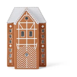 Portavelas Gingerbread grande 17 cm, Marrón