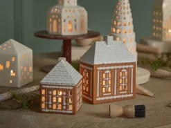Portavelas Gingerbread medium 15 cm, Marrón
