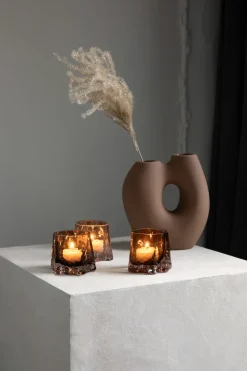 Portavelas Gry Ø8 cm, Cognac