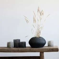 Portavelas Lyric M, gris oscuro