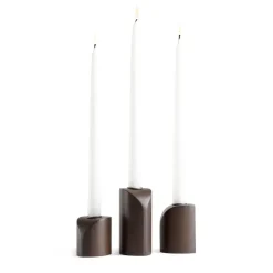 Portavelas PI, 3 piezas, Caoba teñida de marrón oscuro