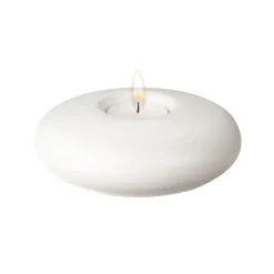 Portavelas Stone Ø13 cm, blanco