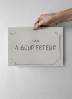 Póster Good friend diploma 21x30 cm, Dusty mint