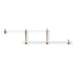 Repisa Nivo H, Roble claro-blanco