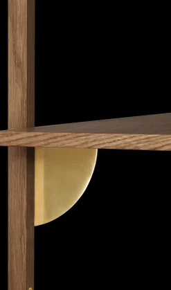 Repisa Sector triple wide, Smoked Oak, brass