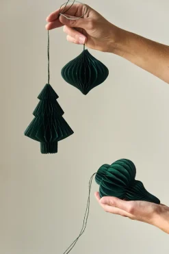 Set de 4 bolas de Navidad Spira, Verde musgo