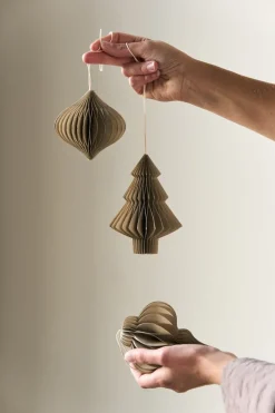 Set de 4 bolas de Navidad Onion, Beige