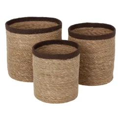 Set de 3 cestas Emil large, Natural-marrón