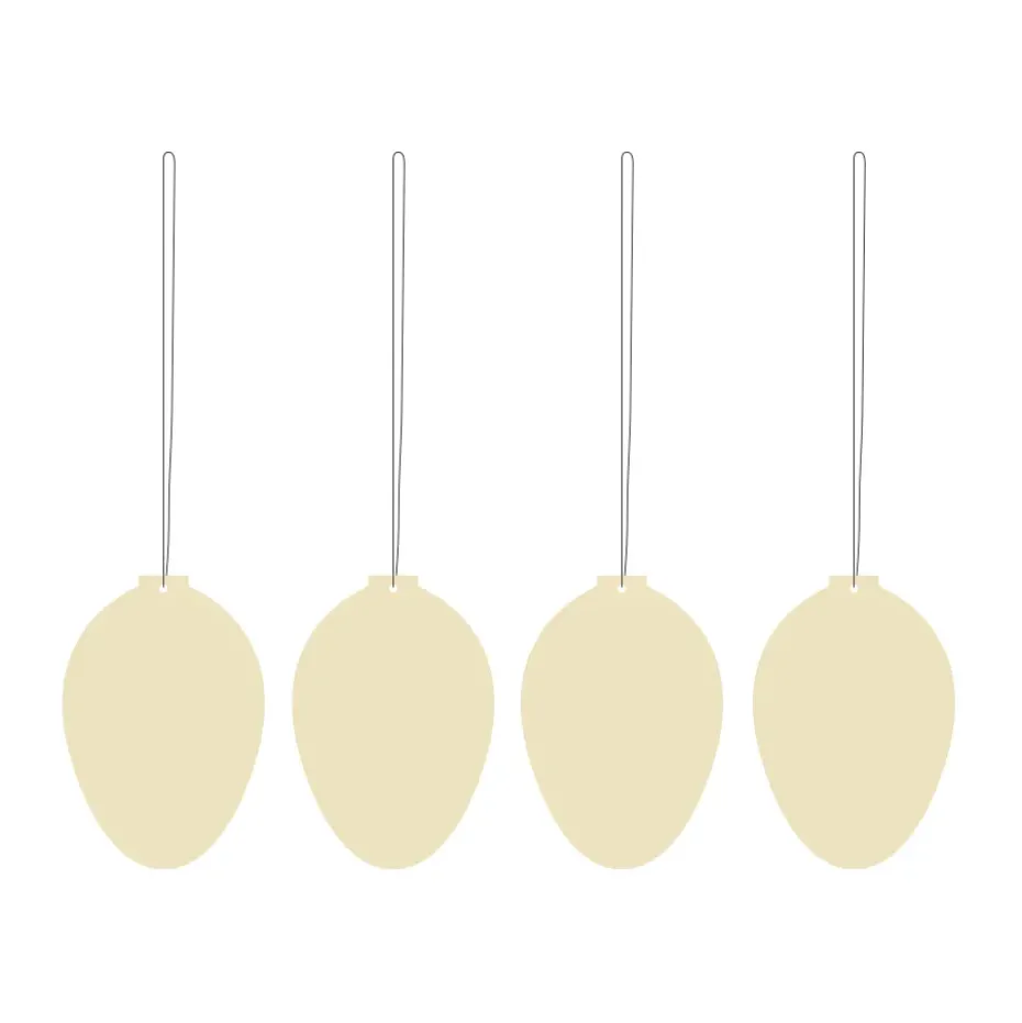 Set de 4 decoraciones de pascua Easter Deco huevo, Light yellow