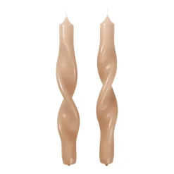 Set de 2 velas en espiral Twist twisted candles 23 cm, Walnut