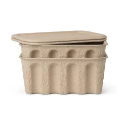 Setd e 2 cajas de almacenaje Ferm Caja papel pequeñas, marrón