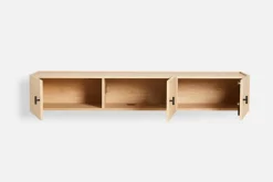 Sideboard de pared Array, 150 cm, Roble pigmentado blanco