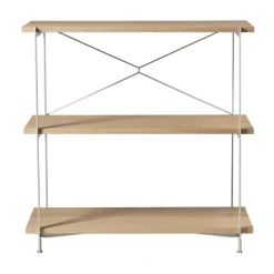 Sistema de estanterías A91 Nordhavn, Oak nature lacquered Silk Grey LS