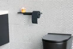Soporte de papel higiénico con estante MindSet, Mineral Infinite Grey