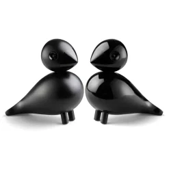 Tortolitos de madera, negro, set de 2