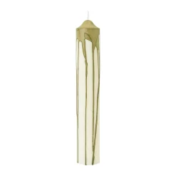 Vela cilíndrica Dryp, Olive Green, 30 cm