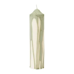 Vela cilíndrica Dryp, Tea Green, 20 cm