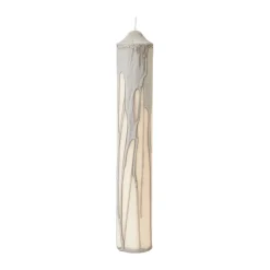 Vela cilíndrica Dryp, Warm Grey, 30 cm